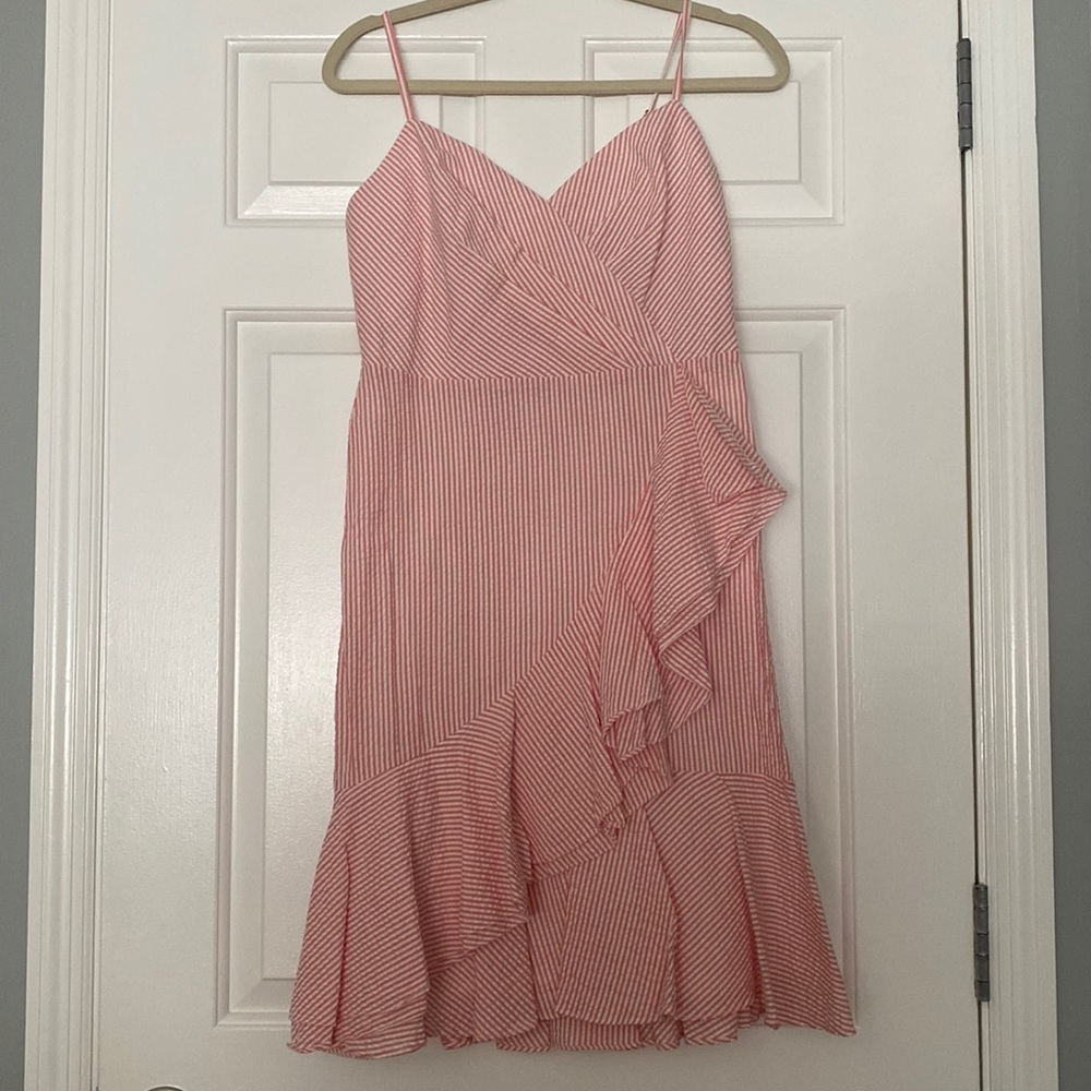Striped Pink Dress with Flattering Detail